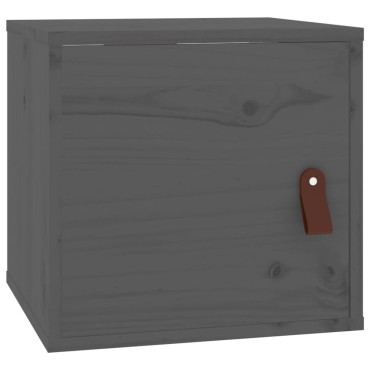 vidaXL Ντουλάπι Τοίχου Γκρι 31,5x30x30cm από Μασίφ Ξύλο Πεύκου 1 τεμ.