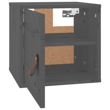 vidaXL Ντουλάπι Τοίχου Γκρι 31,5x30x30cm από Μασίφ Ξύλο Πεύκου 1 τεμ.