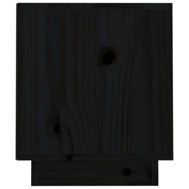 vidaXL Έπιπλο Τηλεόρασης Μαύρο 70x34x40cm από Μασίφ Ξύλο Πεύκου