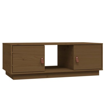 vidaXL Τραπεζάκι Σαλονιού Καφέ Μελί 100x50x35cm Μασίφ Ξύλο Πεύκου 1 τεμ.