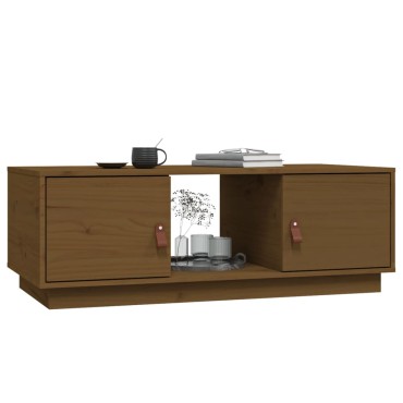 vidaXL Τραπεζάκι Σαλονιού Καφέ Μελί 100x50x35cm Μασίφ Ξύλο Πεύκου 1 τεμ.