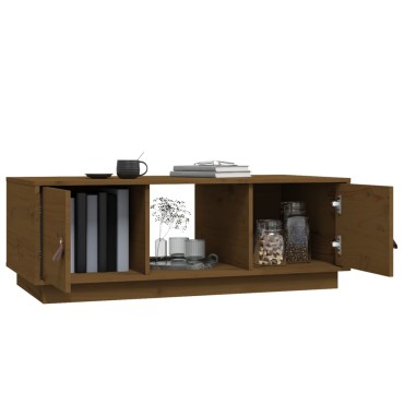 vidaXL Τραπεζάκι Σαλονιού Καφέ Μελί 100x50x35cm Μασίφ Ξύλο Πεύκου 1 τεμ.
