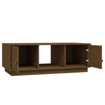 vidaXL Τραπεζάκι Σαλονιού Καφέ Μελί 100x50x35cm Μασίφ Ξύλο Πεύκου 1 τεμ.