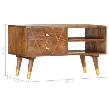 vidaXL Έπιπλο Τηλεόρασης 85x35x47cm από Μασίφ Ξύλο Μάνγκο