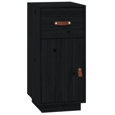 vidaXL Ντουλάπι Μαύρο 34x40x75cm από Μασίφ Ξύλο Πεύκου 1 τεμ.