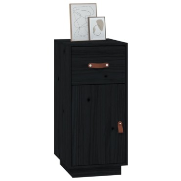 vidaXL Ντουλάπι Μαύρο 34x40x75cm από Μασίφ Ξύλο Πεύκου 1 τεμ.