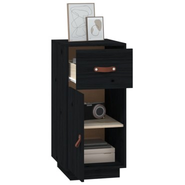 vidaXL Ντουλάπι Μαύρο 34x40x75cm από Μασίφ Ξύλο Πεύκου 1 τεμ.