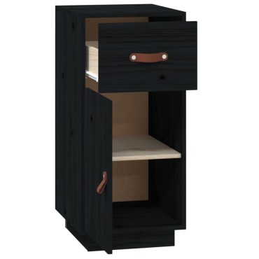 vidaXL Ντουλάπι Μαύρο 34x40x75cm από Μασίφ Ξύλο Πεύκου 1 τεμ.