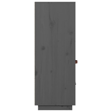 vidaXL Ντουλάπι Ψηλό Γκρι 67x40x108,5cm από Μασίφ Ξύλο Πεύκου 1 τεμ.