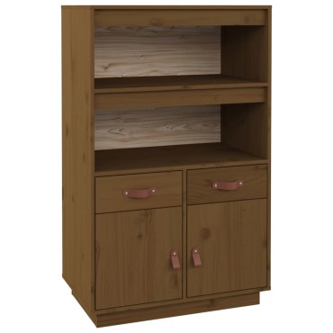 vidaXL Ντουλάπι Ψηλό Καφέ Μέλι 67x40x108,5cm από Μασίφ Ξύλο Πεύκου 1 τεμ.