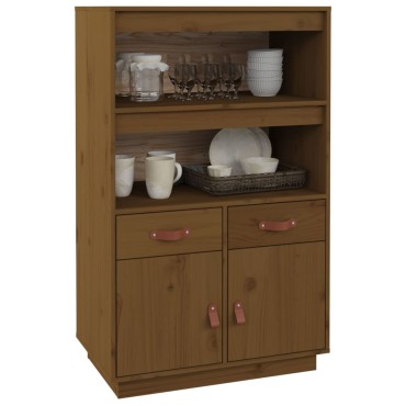 vidaXL Ντουλάπι Ψηλό Καφέ Μέλι 67x40x108,5cm από Μασίφ Ξύλο Πεύκου 1 τεμ.