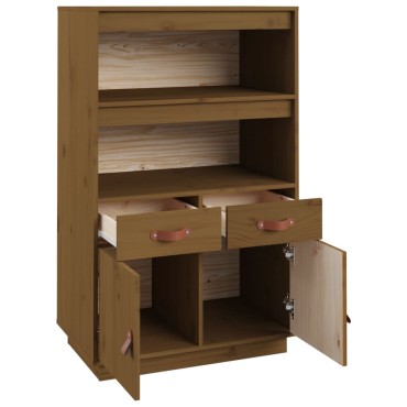vidaXL Ντουλάπι Ψηλό Καφέ Μέλι 67x40x108,5cm από Μασίφ Ξύλο Πεύκου 1 τεμ.