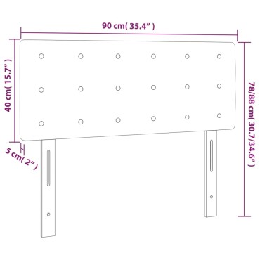 vidaXL Κεφαλάρι Κρεβατιού Σκούρο Γκρι 90x5x78/88cm Υφασμάτινο 1 τεμ.