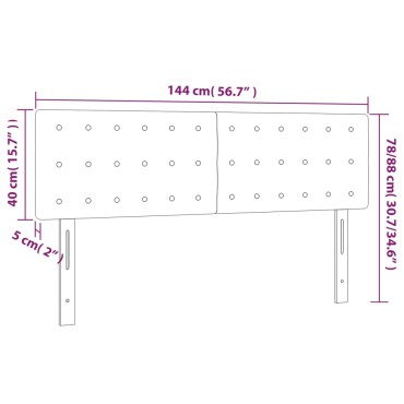 vidaXL Κεφαλάρια Σκ. Γκρι 144x5x78/88cm Ύφασμα
