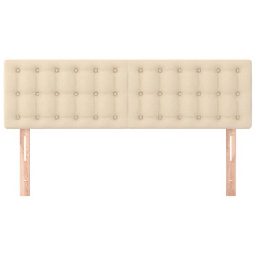 vidaXL Κεφαλάρια Κρεβατιού 2 τεμ. Κρεμ 72x5x78/88cm Υφασμάτινα