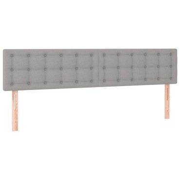 vidaXL Κεφαλάρια Κρεβατιού 2 τεμ.Αν. Γκρι 100x5x78/88cm Υφασμάτινο