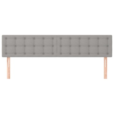 vidaXL Κεφαλάρια Κρεβατιού 2 τεμ.Αν. Γκρι 100x5x78/88cm Υφασμάτινο
