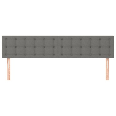 vidaXL Κεφαλάρια Κρεβατιού 2 τεμ. Σκ. Γκρι 100x5x78/88cm Υφασμάτινο