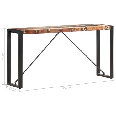 vidaXL Τραπέζι Κονσόλα 150x35x76cm από Μασίφ Ανακυκλωμένο Ξύλο 1 τεμ.