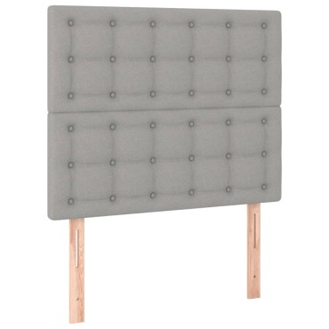 vidaXL Κεφαλάρια Κρεβατιού 2 τεμ.Αν. Γκρι 100x5x78/88cm Υφασμάτινο