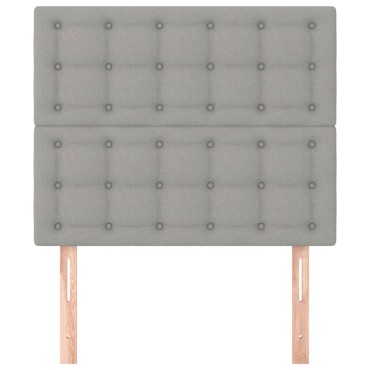 vidaXL Κεφαλάρια Κρεβατιού 2 τεμ.Αν. Γκρι 100x5x78/88cm Υφασμάτινο