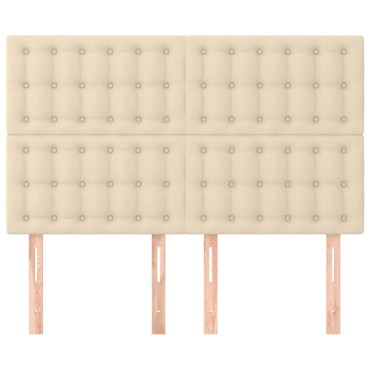 vidaXL Κεφαλάρια Κρεβατιού 4 τεμ. Κρεμ 72x5x78/88cm Υφασμάτινα