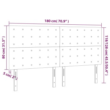 vidaXL Κεφαλάρια Κρεβατιού 4 τεμ. Κρεμ 90x5x78/88cm Υφασμάτινο