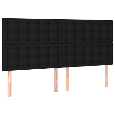 vidaXL Κεφαλάρια Κρεβατιού 4 τεμ. Μαύρο 100x5x78/88cm Υφασμάτινο