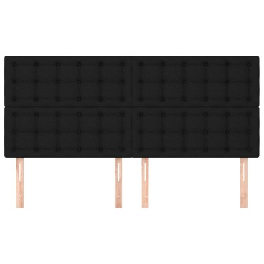 vidaXL Κεφαλάρια Κρεβατιού 4 τεμ. Μαύρο 100x5x78/88cm Υφασμάτινο