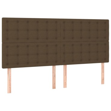 vidaXL Κεφαλάρια Κρεβατιού 4 τεμ. Σκ. Καφέ 100x5x78/88cm Υφασμάτινο