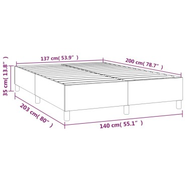 vidaXL Σκελετός Κρεβατιού Χωρίς Στρώμα Γκρι 140x200 εκ. Βελούδινο