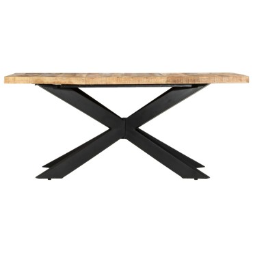 vidaXL Τραπεζαρία 180x90x76cm από Μασίφ Ακατέργαστο Ξύλο Μάνγκο 1 τεμ.