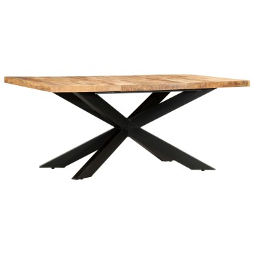 vidaXL Τραπεζαρία 180x90x76cm από Μασίφ Ακατέργαστο Ξύλο Μάνγκο 1 τεμ.