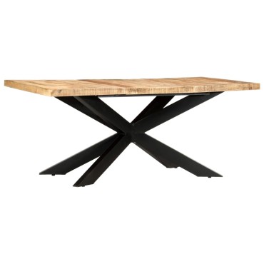 vidaXL Τραπεζαρία 180x90x76cm από Μασίφ Ακατέργαστο Ξύλο Μάνγκο 1 τεμ.