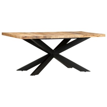 vidaXL Τραπεζαρία 180x90x76cm από Μασίφ Ακατέργαστο Ξύλο Μάνγκο 1 τεμ.