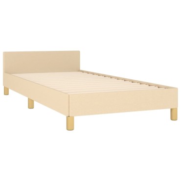 vidaXL Πλαίσιο κρεβατιού χωρίς στρώμα Κρέμα 80x200 cm Ύφασμα