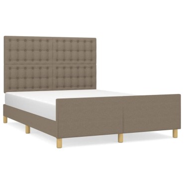 vidaXL Σκελετός Κρεβατιού Χωρίς Στρώμα Taupe 140x190 εκ. Υφασμάτινο