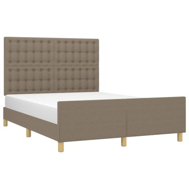 vidaXL Σκελετός Κρεβατιού Χωρίς Στρώμα Taupe 140x200 εκ. Υφασμάτινο