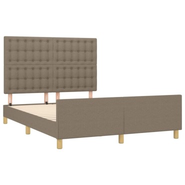 vidaXL Σκελετός Κρεβατιού Χωρίς Στρώμα Taupe 140x200 εκ. Υφασμάτινο