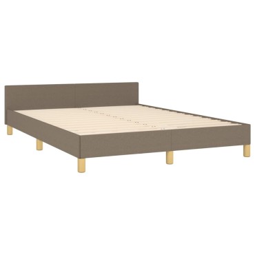 vidaXL Σκελετός Κρεβατιού Χωρίς Στρώμα Taupe 140x200 εκ. Υφασμάτινο