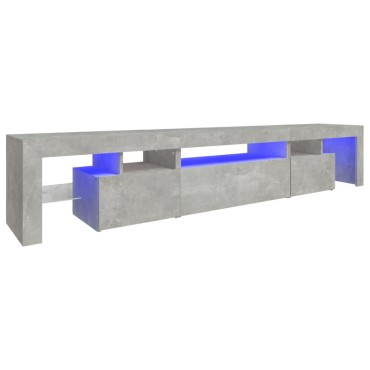 vidaXL Έπιπλο Τηλεόρασης με LED Γκρι Σκυροδέματος 215x36,5x40cm