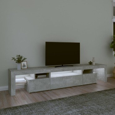 vidaXL Έπιπλο Τηλεόρασης με LED Γκρι Σκυροδέματος 215x36,5x40cm