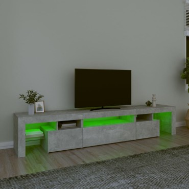 vidaXL Έπιπλο Τηλεόρασης με LED Γκρι Σκυροδέματος 215x36,5x40cm
