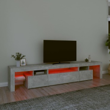 vidaXL Έπιπλο Τηλεόρασης με LED Γκρι Σκυροδέματος 215x36,5x40cm
