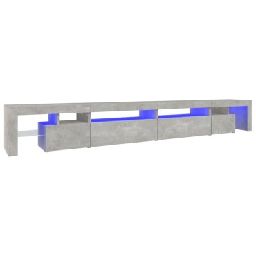 vidaXL Έπιπλο Τηλεόρασης με LED Γκρι Σκυροδέματος 290x36,5x40cm