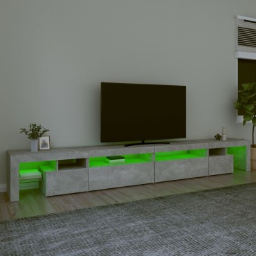 vidaXL Έπιπλο Τηλεόρασης με LED Γκρι Σκυροδέματος 290x36,5x40cm