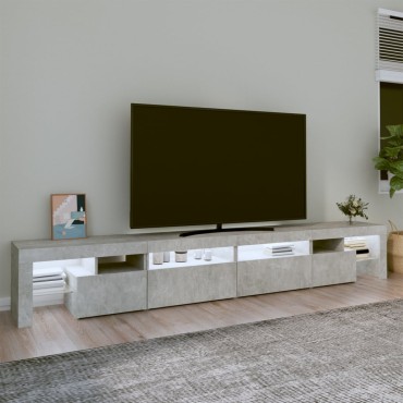 vidaXL Έπιπλο Τηλεόρασης με LED Γκρι Σκυροδέματος 260x36,5x40cm