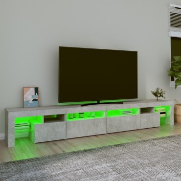 vidaXL Έπιπλο Τηλεόρασης με LED Γκρι Σκυροδέματος 260x36,5x40cm
