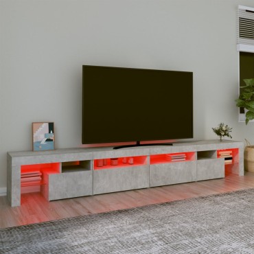 vidaXL Έπιπλο Τηλεόρασης με LED Γκρι Σκυροδέματος 260x36,5x40cm