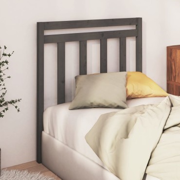 vidaXL Κεφαλάρι Κρεβατιού Γκρι 95x4x100cm από Μασίφ Ξύλο Πεύκου 1 τεμ.